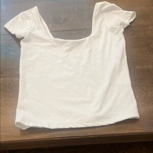 Cotton On White Fitted Backless Cap Sleeve Blouse